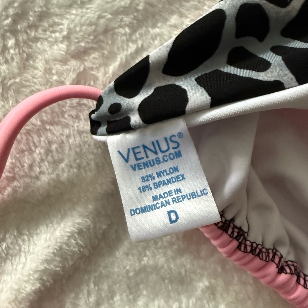 Venus Grey Black Animal Print Pink Silver Accents Bikini Top Cup D Bottoms 4 - Picture 6 of 8